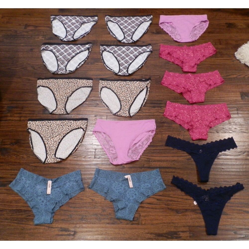 Lot of 16 pair Victoria's Secret Women's Panties Underwear Thongs Large NWT READ